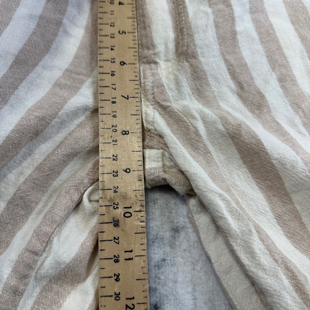 RSQ Cargo Pants Women XS Tan Striped Linen Blend Wide Leg Casual Coastal Utility - Picture 6 of 9